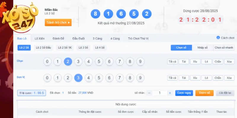Bao lô 2 số tức đánh lô đề bao trọn nhiều số tăng xác suất trúng