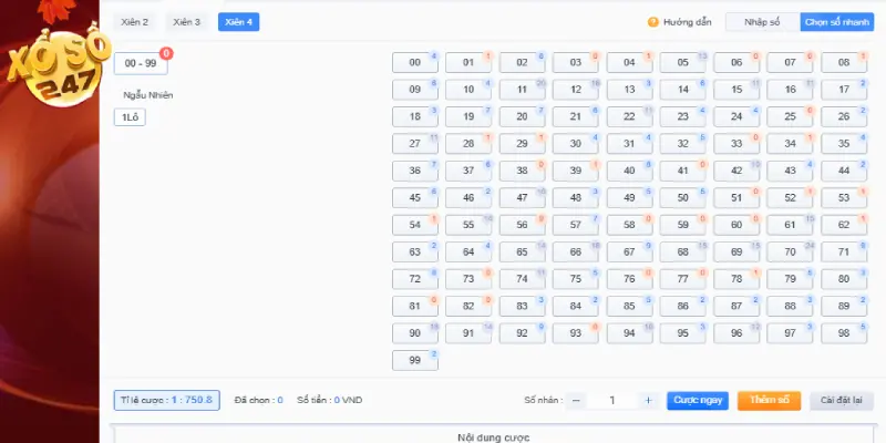 Đánh lô đề theo xiên 4 Miền Nam tỷ lệ thấp dẫn, 1 ăn 750