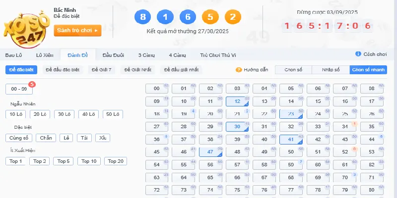 Đề Đặc Biệt, kết quả dự đoán 2 số trùng khớp giải ĐB của Miền Bắc